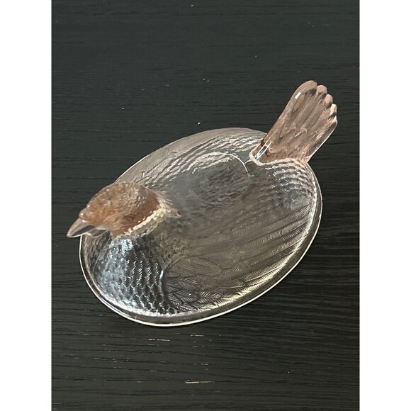 Rare VTG Indiana Glass Pale Pink Peach Glass Hen on Nest Candy Dish Granny-Core - Picture 9 of 14